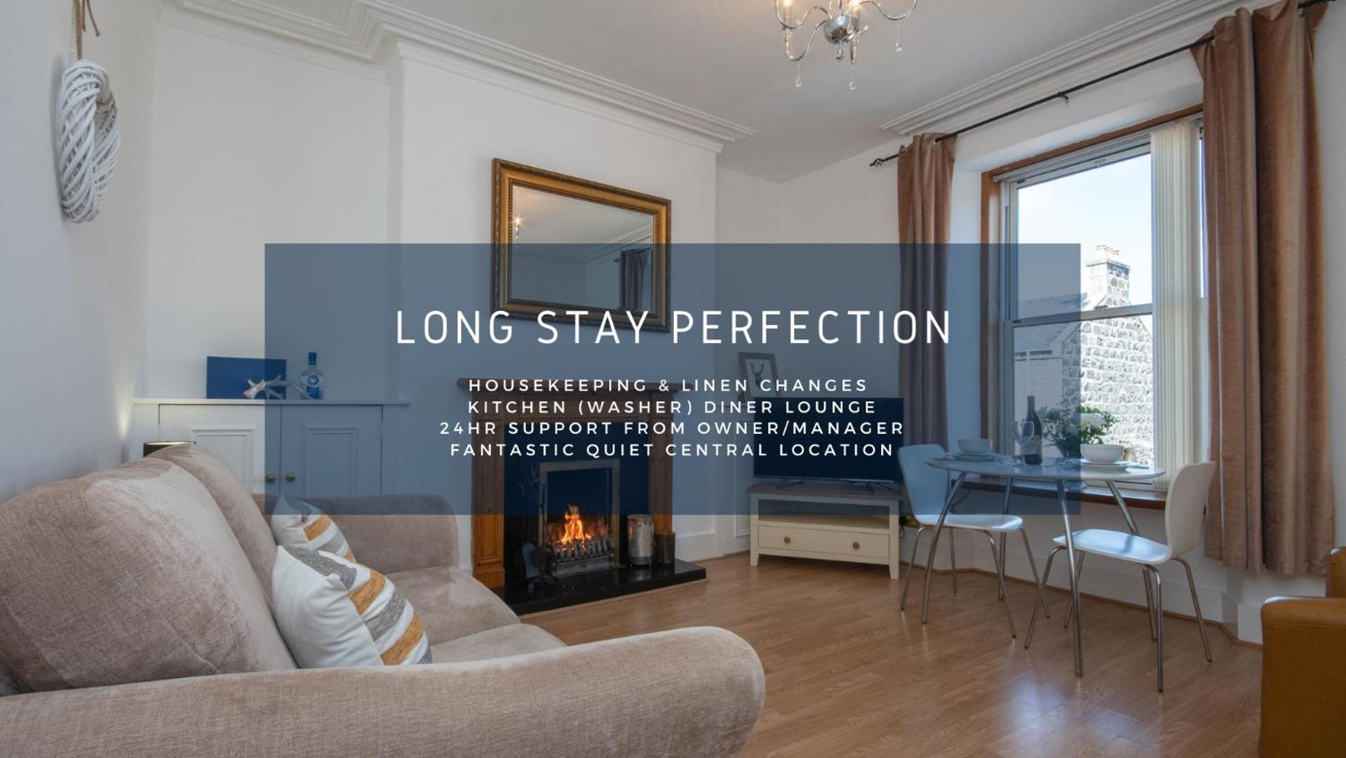 Dwellcome Home Ltd 1 Bed Apt, Half Mile To Union Street Yet Quiet, Free Parking, Fast Wifi, Ideal For Long Term Contractor, Etc Stays, Fully Equipped Kitchen, Regular Housekeeping Option - See Our Site For Assurance Абердин Екстер'єр фото